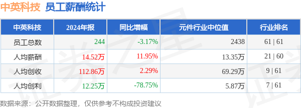 广州配资公司 中英科技(300936)年报：2024年员工人均薪酬14.52万元，人均创利同比大幅下降