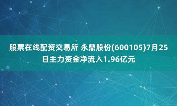 股票在线配资交易所 永鼎股份(600105)7月25日主力资金净流入1.96亿元