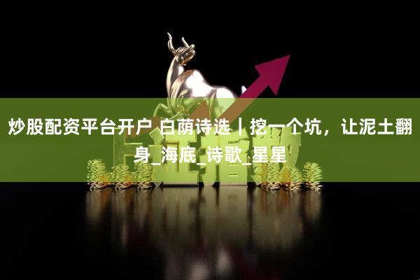 炒股配资平台开户 白荫诗选｜挖一个坑，让泥土翻身_海底_诗歌_星星